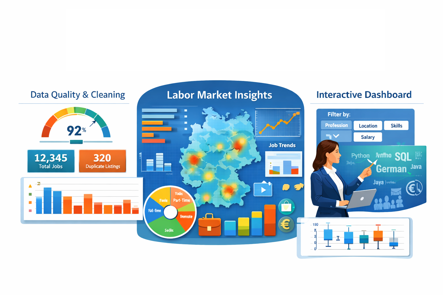 Comprehensive Data Analytics Dashboard for Germany’s Job Market and Employment Trends